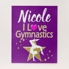 QUEBRA-CABEÇA GORGEOSO DOURADO EU AMO GINÁSTICA DESIGN