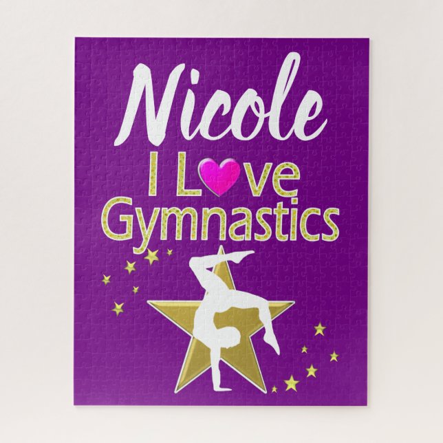 QUEBRA-CABEÇA GORGEOSO DOURADO EU AMO GINÁSTICA DESIGN (Vertical)