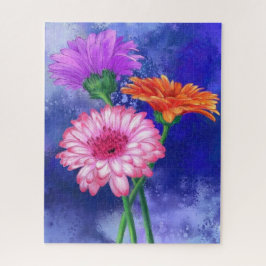 Quebra-cabeça Gorgeous Three Color Gerberas - Desenho De Arte Mi