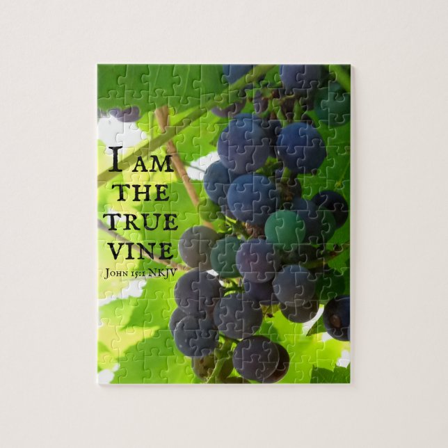 Quebra-cabeça Gospel de Foto de Uvas Roxas de John Bíblia Verse (Vertical)