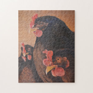 Quebra-cabeça Gossip Girls Chickens Hens Art