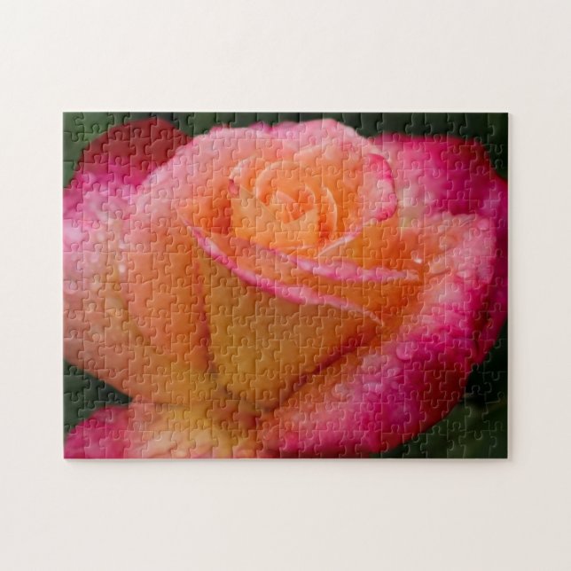 Quebra-cabeça Gotas De Chuva No duro Rosa 11x14 (Horizontal)