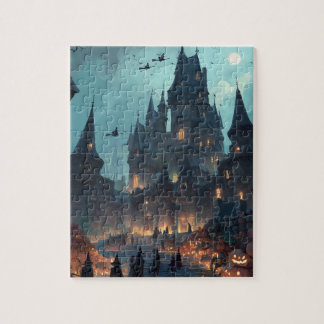Quebra-cabeça Gothic Haunted Castle Halloween Puzzle – Witches