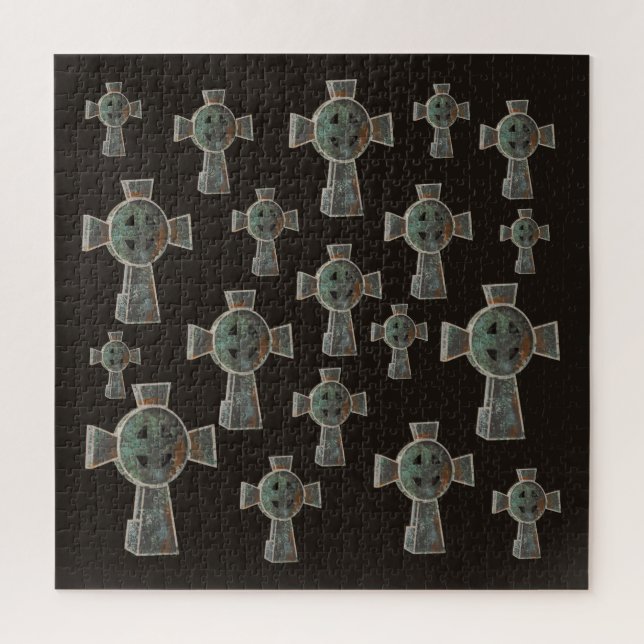 Quebra-cabeça Gótica Halloween Graveyard Headstone Cross Drake (Vertical)