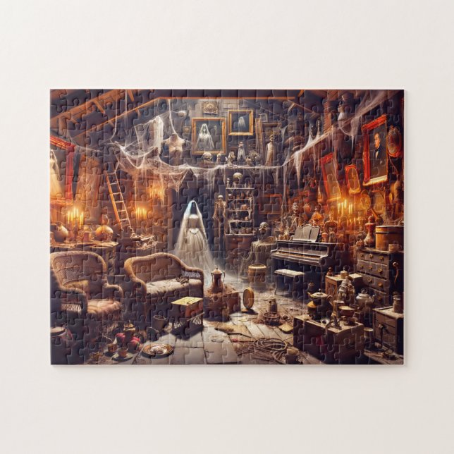 Quebra-cabeça Gótico Macabre Ático Gótico de Noiva (Horizontal)