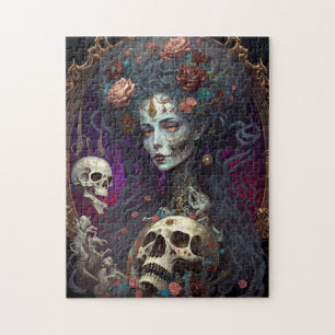 Quebra-cabeça Gótico Skull Zombie Mulher Gótica