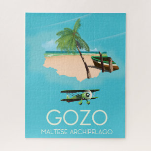 Quebra-cabeça Gozo, cartaz maltês do viagem do mapa do