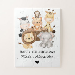 Quebra-cabeça Gpresente de aniversário da Selva Safari para Anim