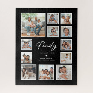 Quebra-cabeça Grade de Colagem de Fotos Múltiplas para Família  