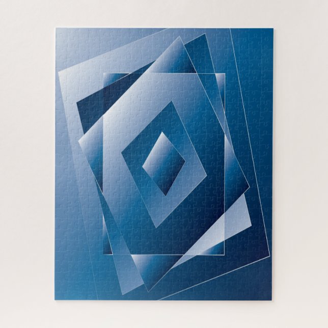 Quebra-cabeça gradiente azul 1 (Vertical)