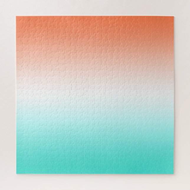Quebra-cabeça Gradiente Branco Coral e Turquesa (Vertical)
