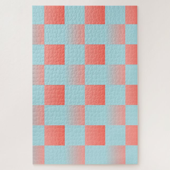 Quebra-cabeça gradiente com gradiente de verificação na moda, pó (Vertical)