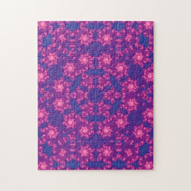 Quebra-cabeça Gradiente de caleidoscópio rosa e azul (Vertical)