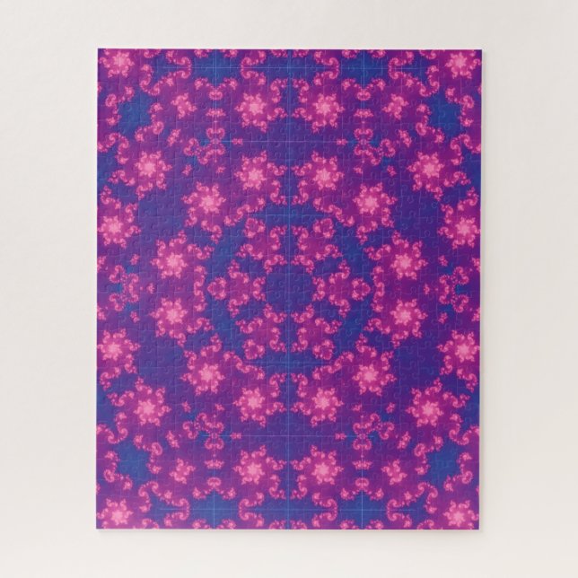 Quebra-cabeça Gradiente de caleidoscópio rosa e azul (Vertical)