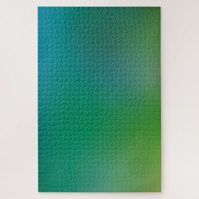 Quebra-cabeça Gradiente Verde Teal Novo Borrão Minimalístico (Vertical)