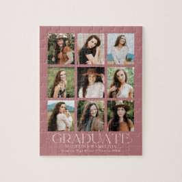 Quebra-cabeça Graduação da Colagem de Fotos do Modern Dusty Rosa
