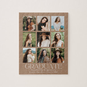 Quebra-cabeça Graduação de Colagem de Fotos Moderna Tan 9