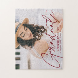 Quebra-cabeça Graduação de Fotos de Script Moderno Burgundy