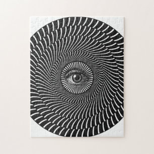 Quebra-cabeça Gráfico circular de olho preto e branco