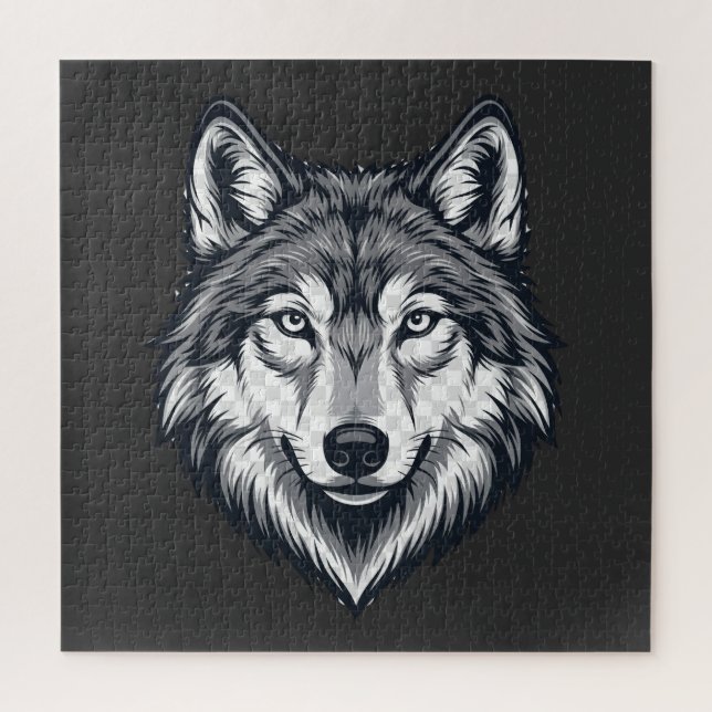 Quebra-cabeça Gráfico da Cabeça de Lobo Solitário  (Vertical)