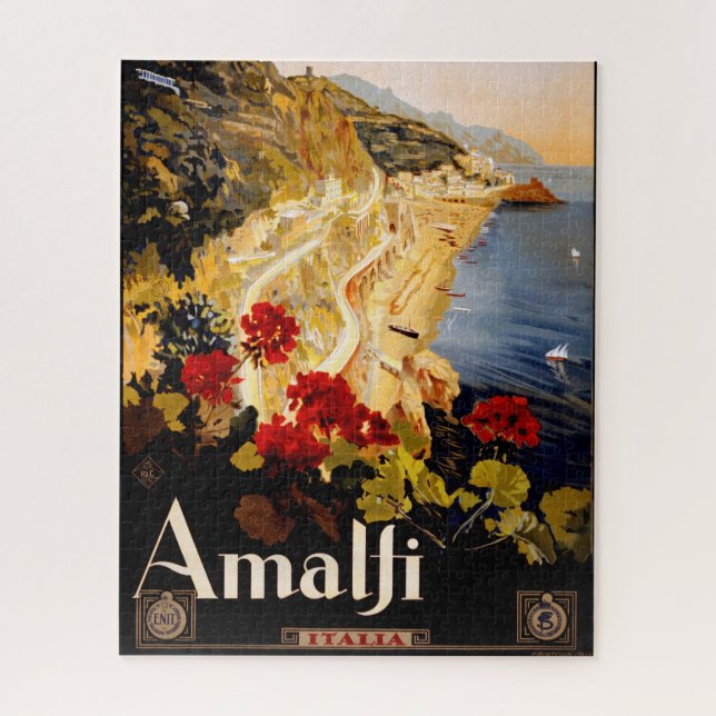 Quebra-cabeça Gráfico de Arte do Poster de viagens Amalfi Itália (Vertical)