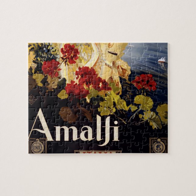 Quebra-cabeça Gráfico de Arte do Poster de viagens Amalfi Itália (Horizontal)