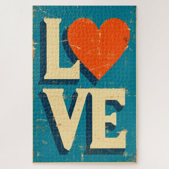 Quebra-cabeça Gráficos inspirados no AMOR dos anos 60 (Vertical)