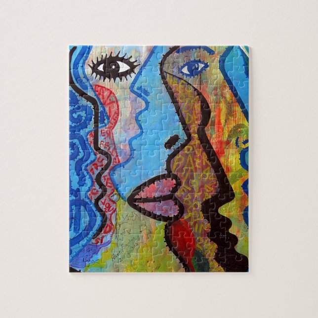 Quebra-cabeça Grafite Abstrato colorido (Vertical)