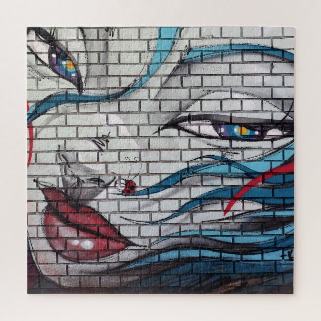 Quebra-cabeça Grafite de Garota Asiática (Vertical)