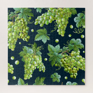 Quebra-cabeça Grama Verde: Padrão Escuro de Aquarela