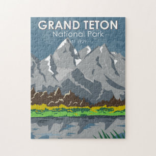 Quebra-cabeça Grand Teton National Park Wyoming Vintage