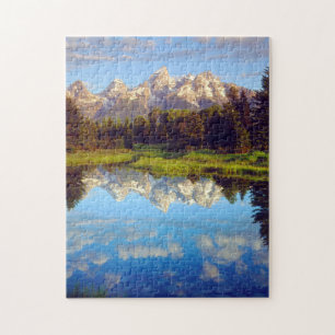 Quebra-cabeça Grand Tetons refletidos no rio Snake