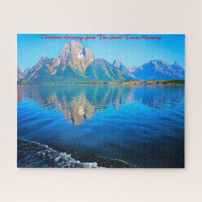 Quebra-cabeça Grand Tetons Wyoming. Cartões de natal (Horizontal)