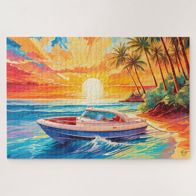 Quebra-cabeça 🌅 Grand Theft Boat: Sunset Cruise (Horizontal)