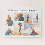 Quebra-cabeça Grandchild Grandpa You're Best 7 Photo Collage<br><div class="desc">Challenging puzzle for Grandpa with text,  "Grandpa,  you're the best" and 7 of his favorite photos with his grandchild.</div>