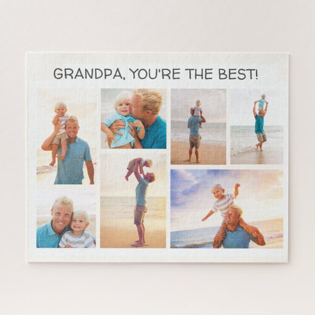 Quebra-cabeça Grandchild Grandpa You're Best 7 Photo Collage  (Horizontal)