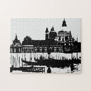 Quebra-cabeça Grande Canal de Veneza Pop Branco Negro