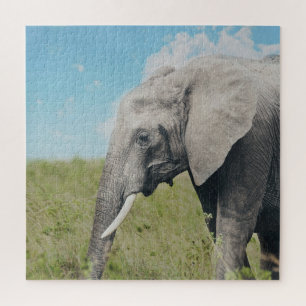 Quebra-cabeça Grande Cinza Exótica Elefante Andando