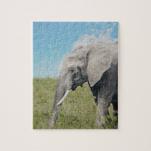Quebra-cabeça Grande Cinza Exótica Elefante Caminhando