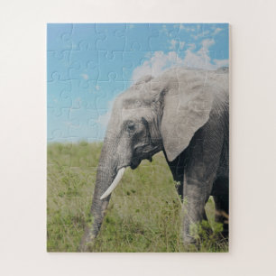 Quebra-cabeça Grande Cinza Exótica Elefante Caminhando