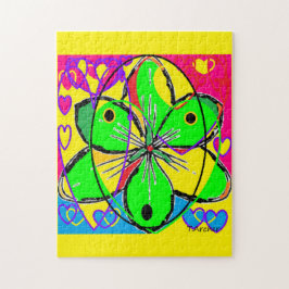 Quebra-cabeça Grande flor assinada por design de arte original m