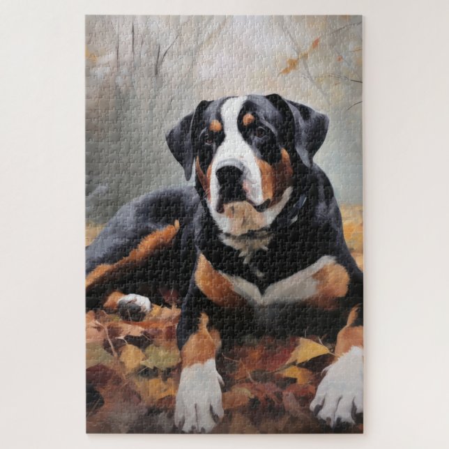 Quebra-cabeça Grande Montanha Suíça no outono Folhas caem (Vertical)