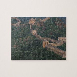Quebra-cabeça Grande Muralha serpenteando pelas montanhas.