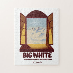 Quebra-cabeça Grande poster de esqui White Columbia Canada