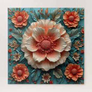 Quebra-cabeça Grandes Flores de Coral