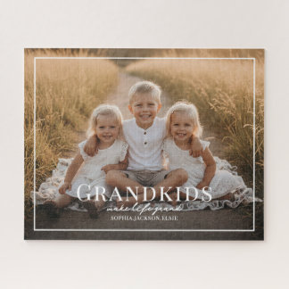 Quebra-cabeça Grandkids Make Life Grand Grandparent Gift Photo