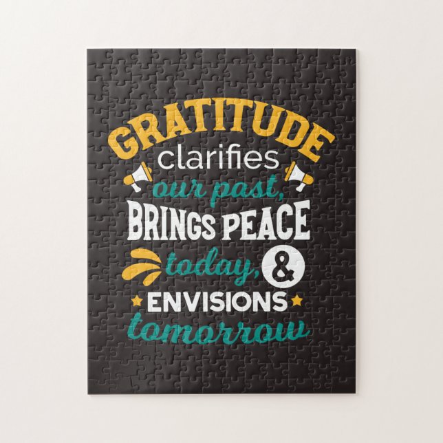 Quebra-cabeça Gratidão Traz Paz Hoje – Fé Positiva (Vertical)
