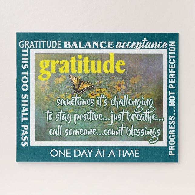 Quebra-cabeça gratitude inspirational jigsaw puzzle (Horizontal)