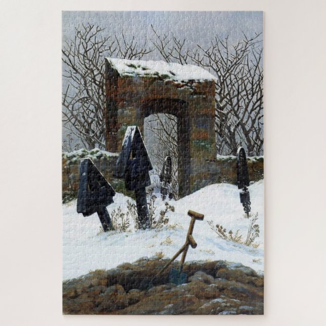 Quebra-cabeça Graveyard under Snow - Caspar David Friedrich (Vertical)