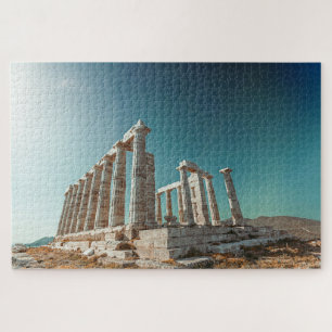 Quebra-cabeça Grécia. Cabo Sounion - Ruínas de um templo antigo